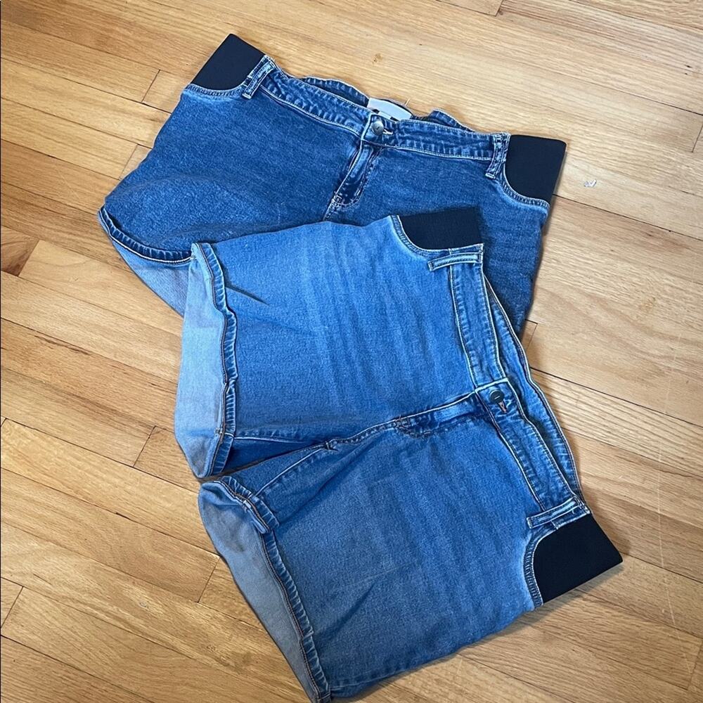Blue Jean maternity Stretch Waistband Denim Shorts 2pair size 14